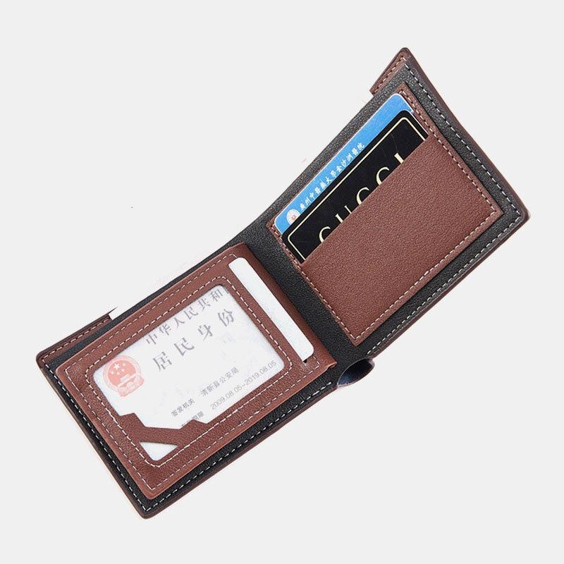 Herr Bifold Kort Antimagnetisk Plånbok Vintage Multi-card Slots Korthållare Pengaklämma