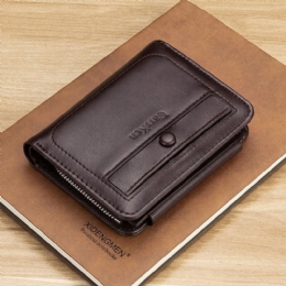 Herr Faux Leather Retro Business Trifold Multi-slot Card Holder Plånbok