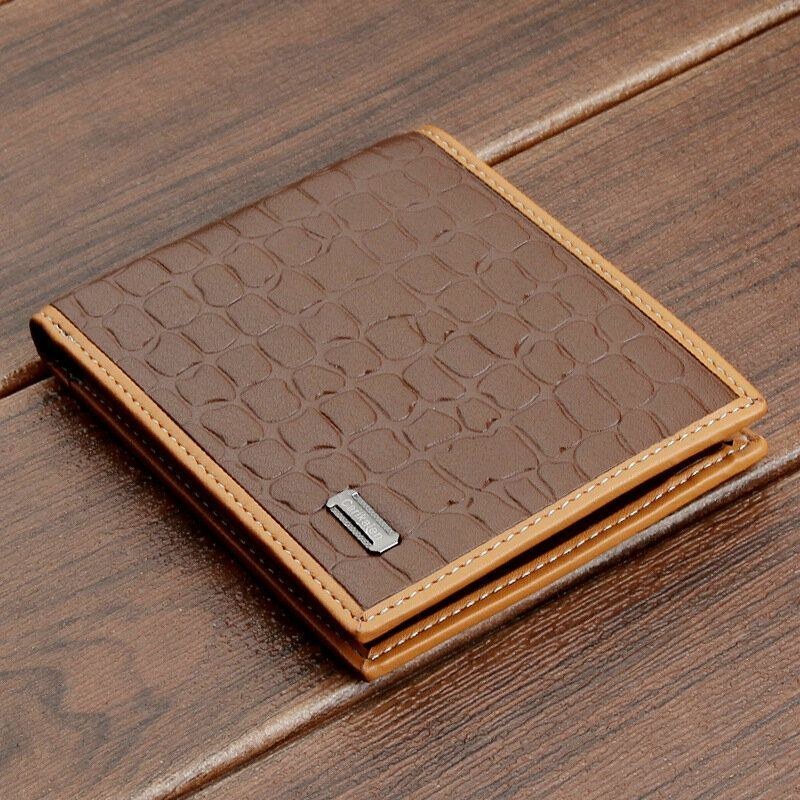 Herr Konstläder Business Casual Bifold Multi-slot Korthållare Plånbok