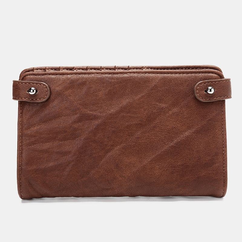 Herr Lång Bifold Vintage Plånbok Multi-card Slot Korthållare Telefonväska Handväska Clutches Väska