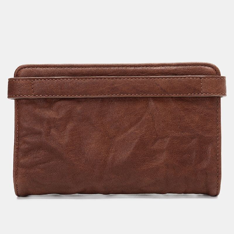 Herr Lång Bifold Vintage Plånbok Multi-card Slot Korthållare Telefonväska Handväska Clutches Väska