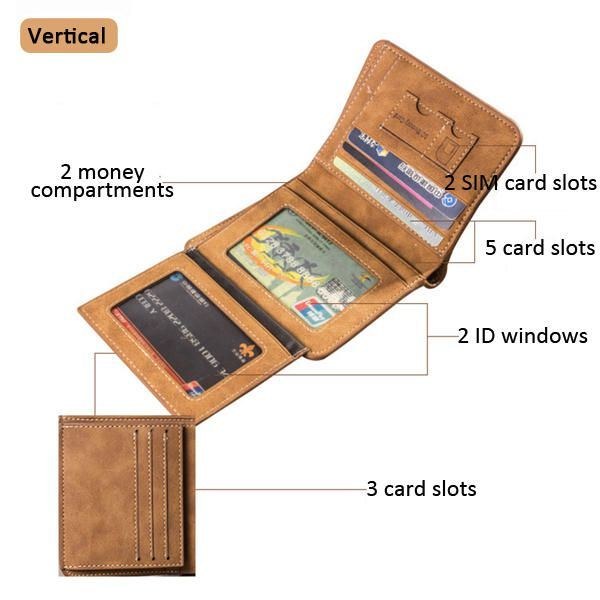 Herr Multi Card Slots Slim Wallet Korthållare