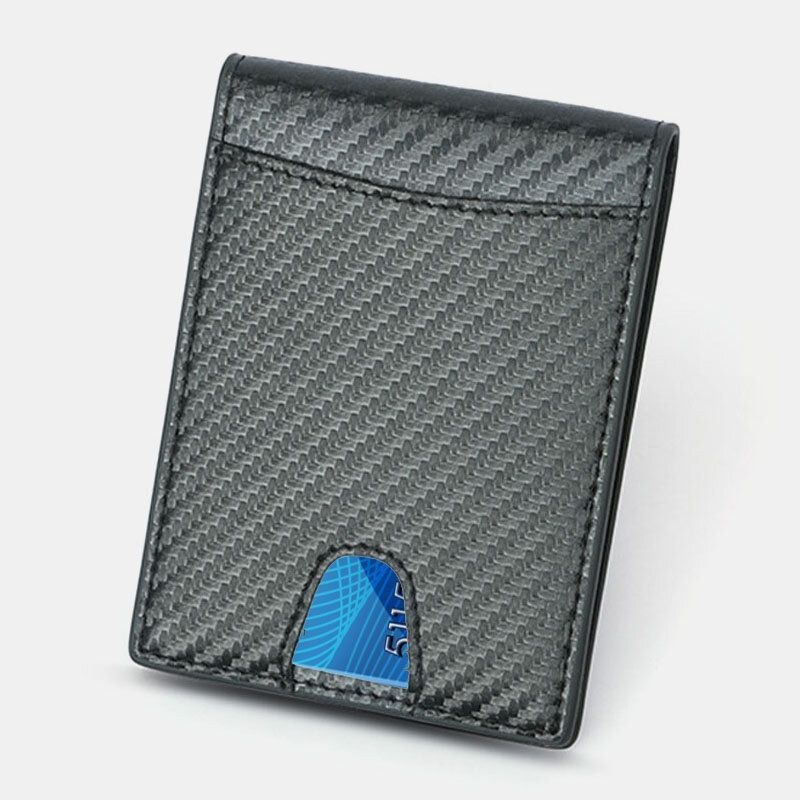 Herr Multifunktion Business Carbon Fiber Us Dollar Klippkort Handel Korta Multi-card Slots Plånbok