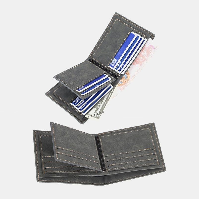 Herr Pu Läder Multi-card Slot Casual Tunn Money Clip Card Holder Plånbok