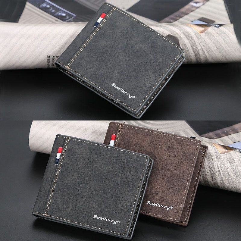 Herr Pu Läder Multi-card Slot Casual Tunn Money Clip Card Holder Plånbok