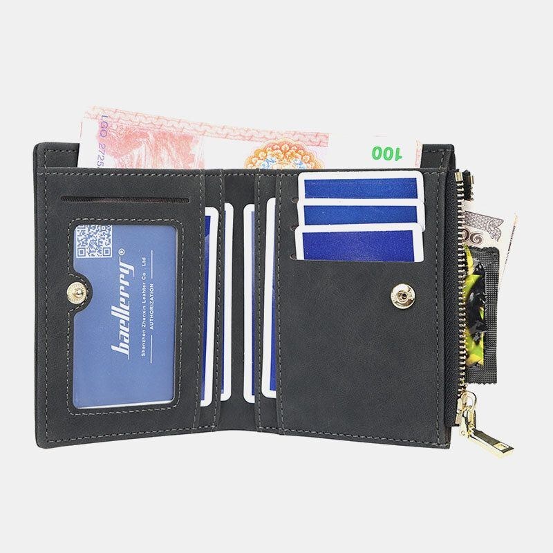 Herr Pu Läder Multi-card Slot Casual Tunn Money Clip Card Holder Plånbok