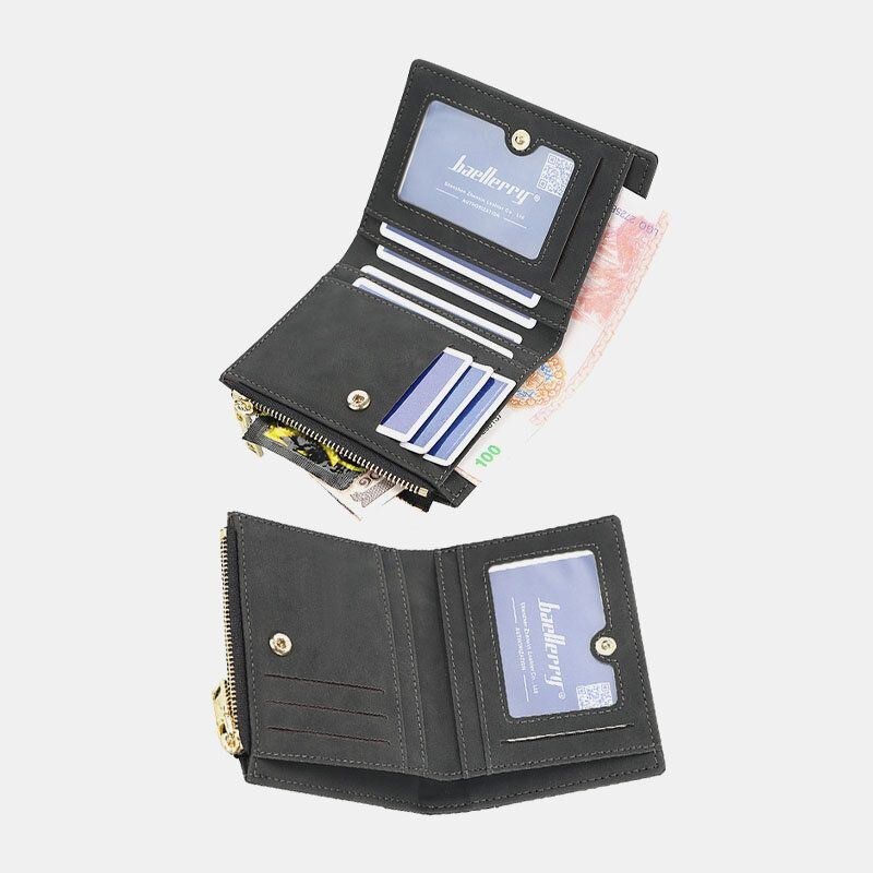 Herr Pu Läder Multi-card Slot Casual Tunn Money Clip Card Holder Plånbok