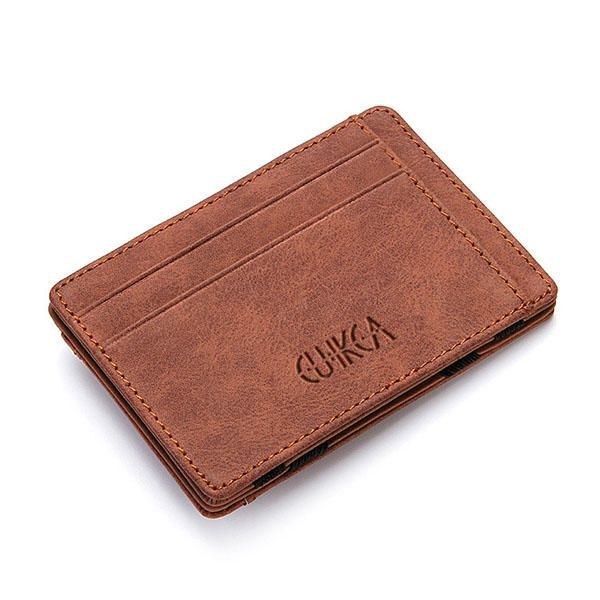 Herr Pu Leather Money Clip Tunn Bifold Wallet Kreditkortshållare