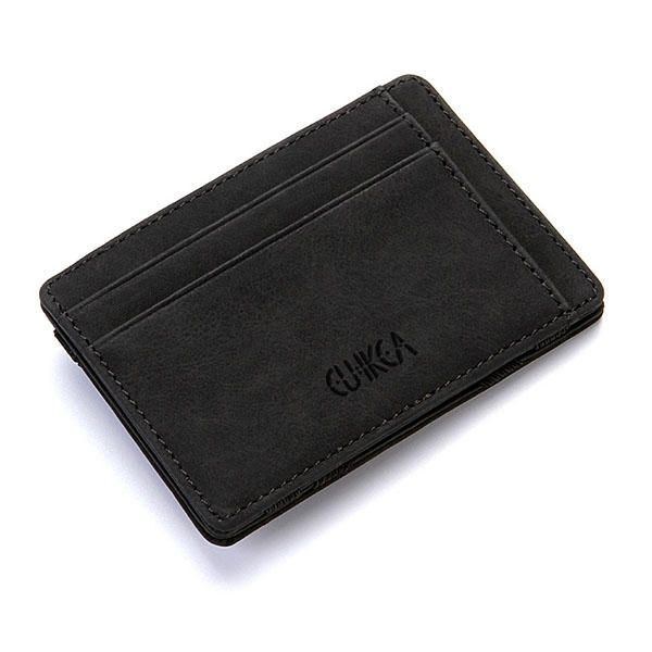 Herr Pu Leather Money Clip Tunn Bifold Wallet Kreditkortshållare