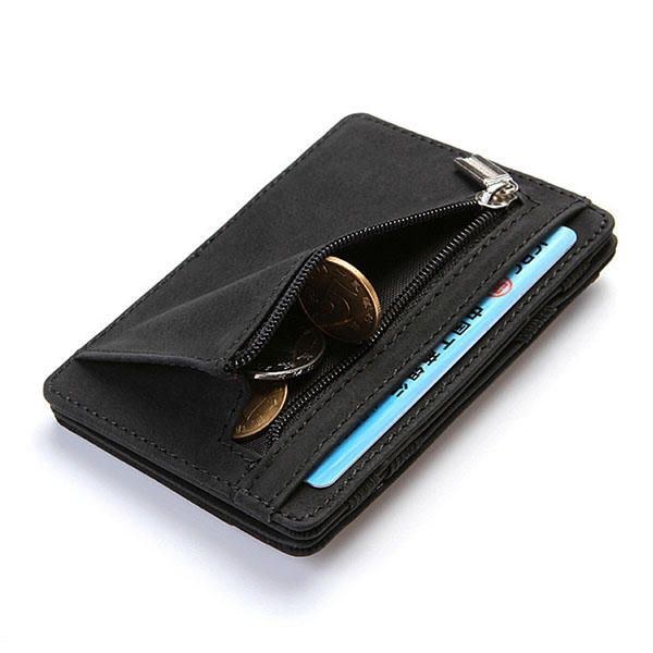 Herr Pu Leather Money Clip Tunn Bifold Wallet Kreditkortshållare