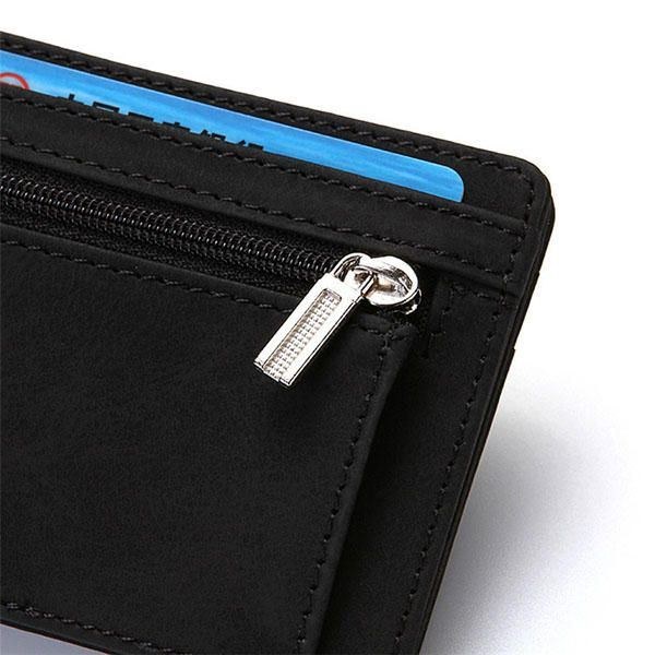 Herr Pu Leather Money Clip Tunn Bifold Wallet Kreditkortshållare