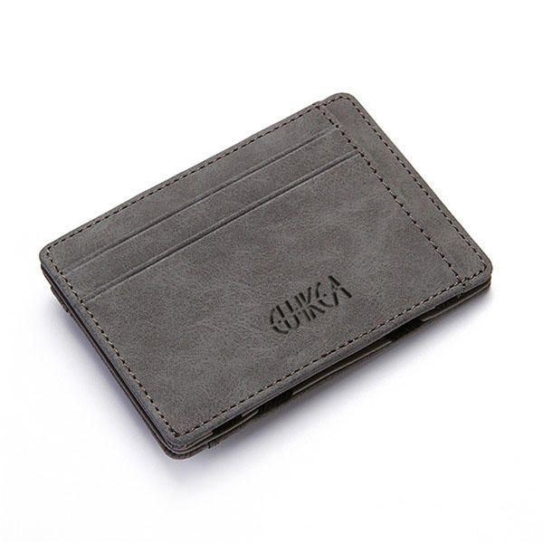 Herr Pu Leather Money Clip Tunn Bifold Wallet Kreditkortshållare