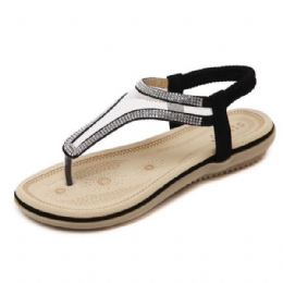 Böhmiska Flipflops För Damer Strand Casual Rhinestone Sandaler