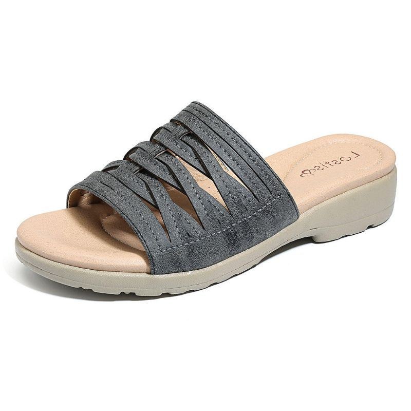 Cross Tie Comfy Wedge Sandaler För Kvinnor