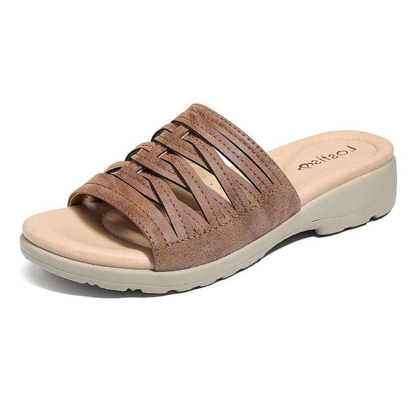 Cross Tie Comfy Wedge Sandaler För Kvinnor