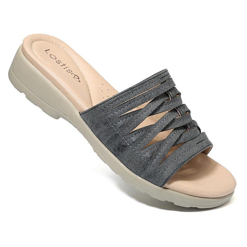 Cross Tie Comfy Wedge Sandaler För Kvinnor