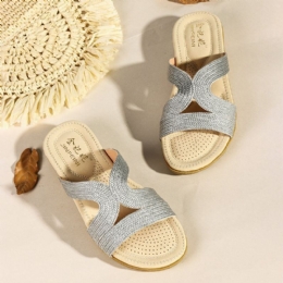 Dam Bohemia Weave Cut-out Casual Comfy Wearable Wedges Sandaler