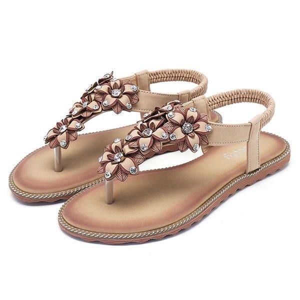 Dam Bohemian Casual Beach Mjuka Platta Sandaler