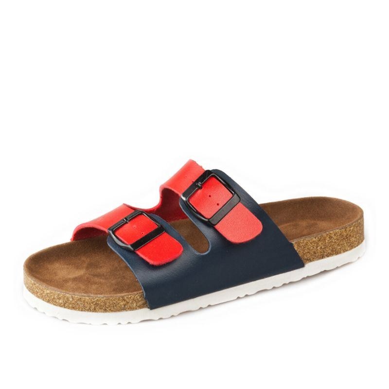 Dam Casual Beach Dual Strap Spänne Öppen Tå Mjuka Korksandaler