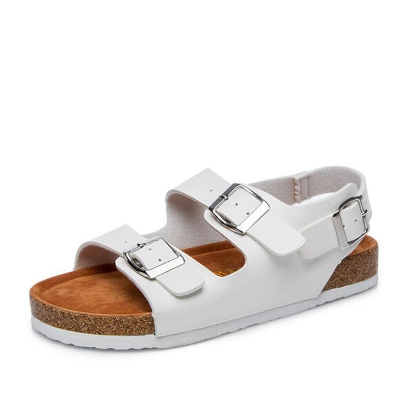 Dam Casual Enfärgad Dual Spänne Strap Slingback Beach Cork Sandaler