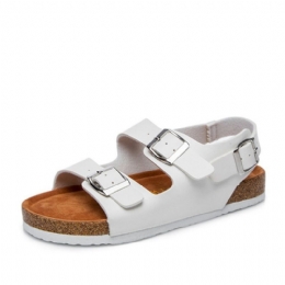 Dam Casual Enfärgad Dual Spänne Strap Slingback Beach Cork Sandaler