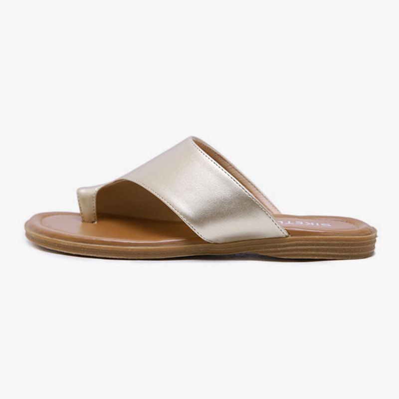 Dam Clip Toe Pure Color Casual Summer Flat Sandaler