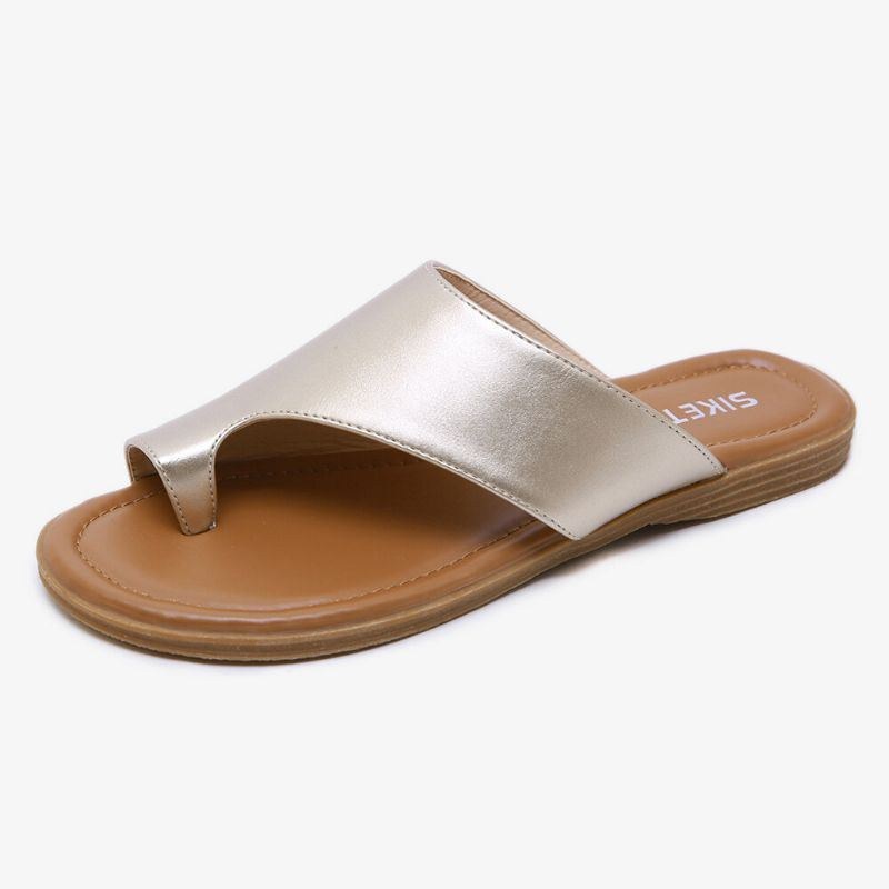 Dam Clip Toe Pure Color Casual Summer Flat Sandaler