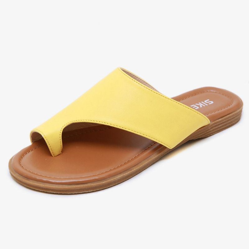 Dam Clip Toe Pure Color Casual Summer Flat Sandaler