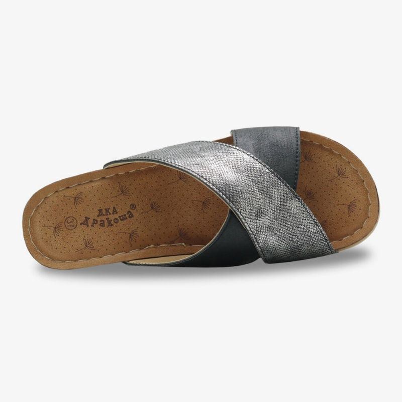 Dam Cross Splicing Öppen Tå Bekväma Sommar Casual Wedge Sandaler