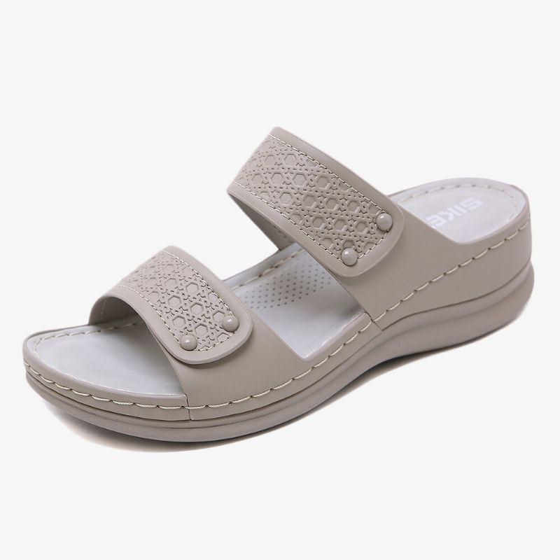 Dam Enfärgad Mjuk Sula Sommar Casual Daily Wedge Sandaler