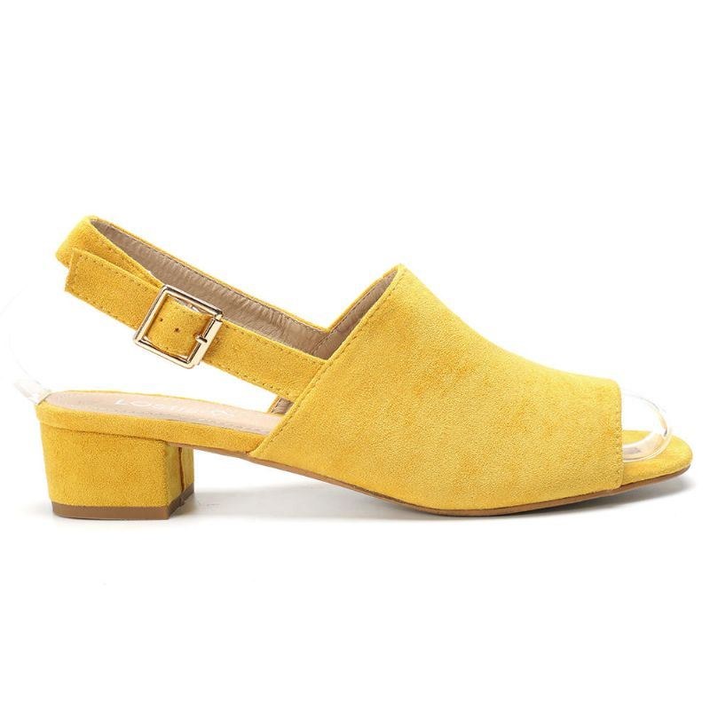 Dam Enfärgad Mocka Peep Toe Slingback Chunky Heel Casual Sandaler Med Dagliga Klackar