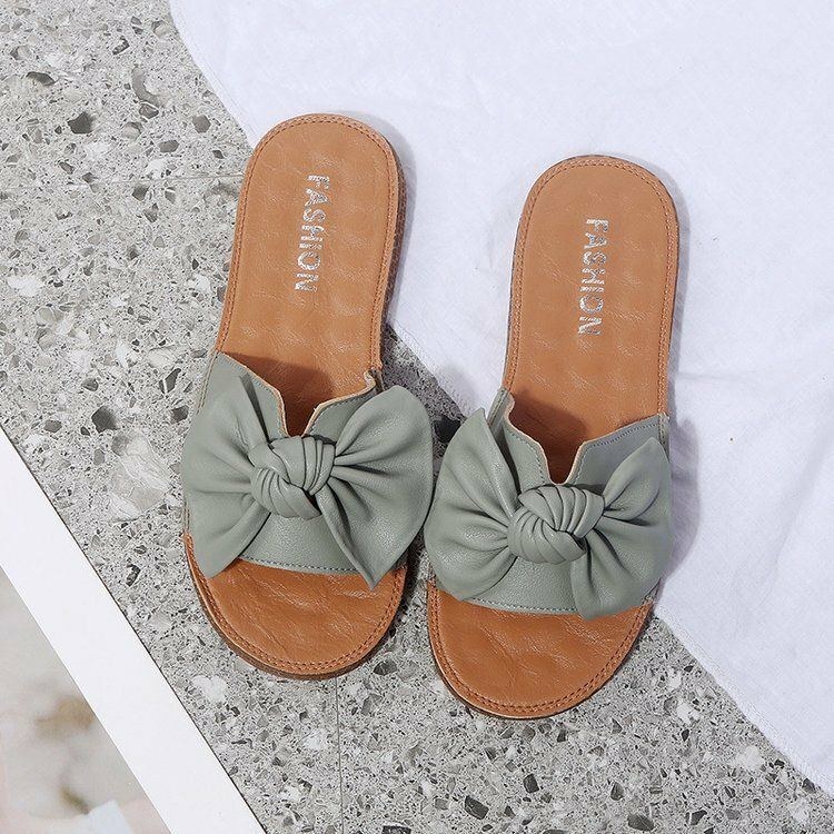 Dam Enfärgad Rosett Dekor Flats Chic Sandaler