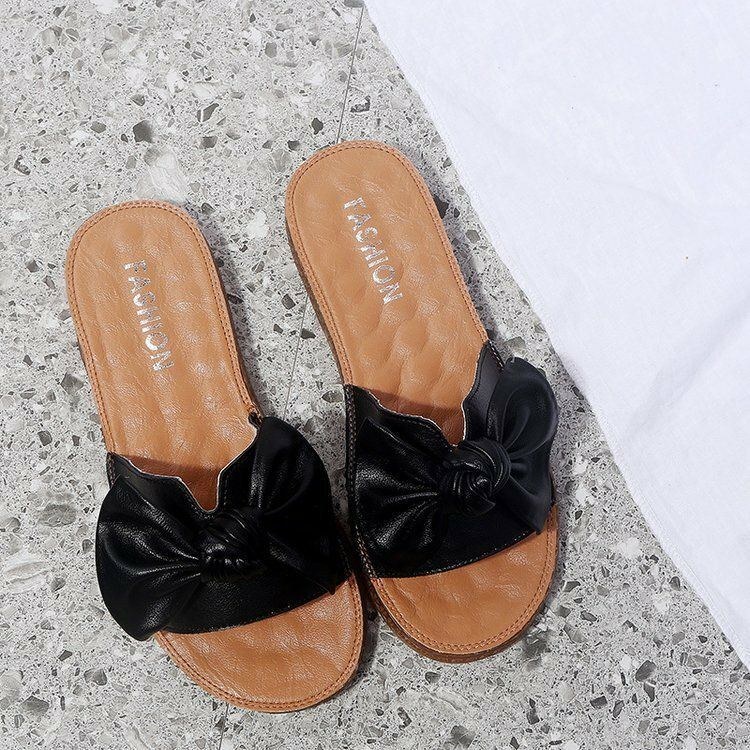 Dam Enfärgad Rosett Dekor Flats Chic Sandaler