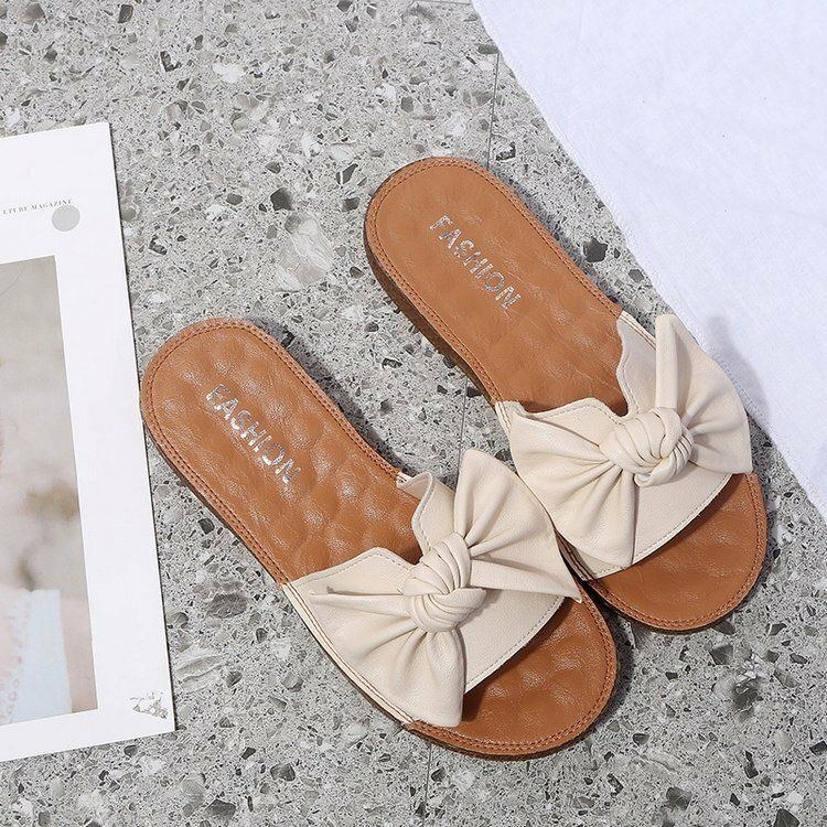 Dam Enfärgad Rosett Dekor Flats Chic Sandaler