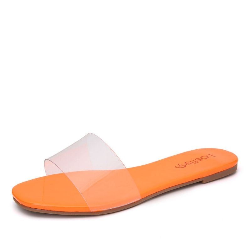 Dam Enfärgad Transparent Strap Casual Slide Sandaler