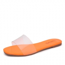 Dam Enfärgad Transparent Strap Casual Slide Sandaler