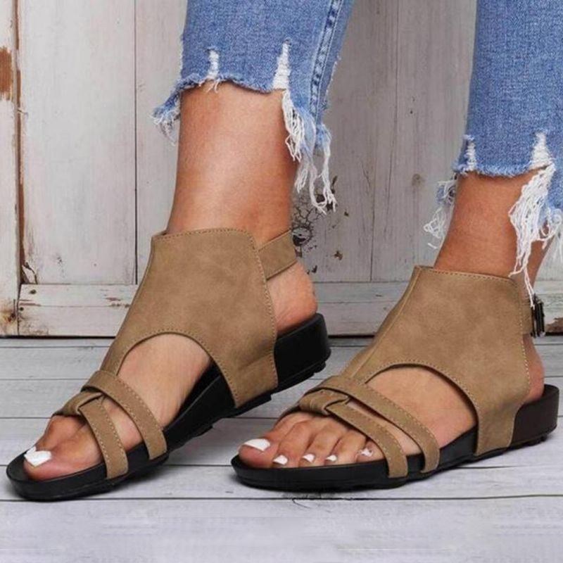 Dam Flats Sandaler Bekväm Sula Spänne Strap Skor