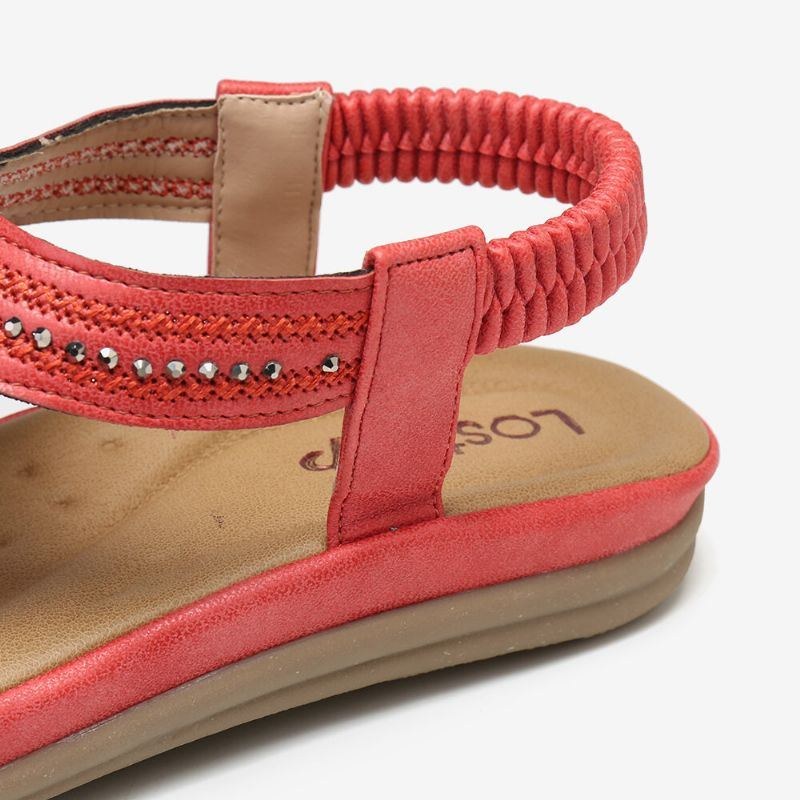 Dam Flip Flop Rhinestone Elastiskt Band Slip On Sommar Bekväma Casual Platta Sandaler