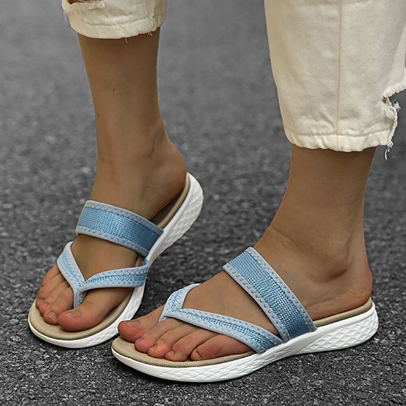 Dam Flip Flops Stitching Mjuk Sula Slip On Casual Sommar Flat Sandaler