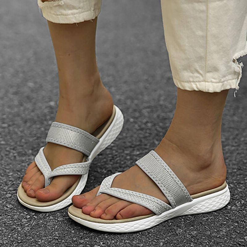 Dam Flip Flops Stitching Mjuk Sula Slip On Casual Sommar Flat Sandaler