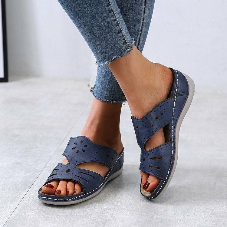 Dam Hollow Comfy Halkfri Casual Slip On Wedges-sandaler