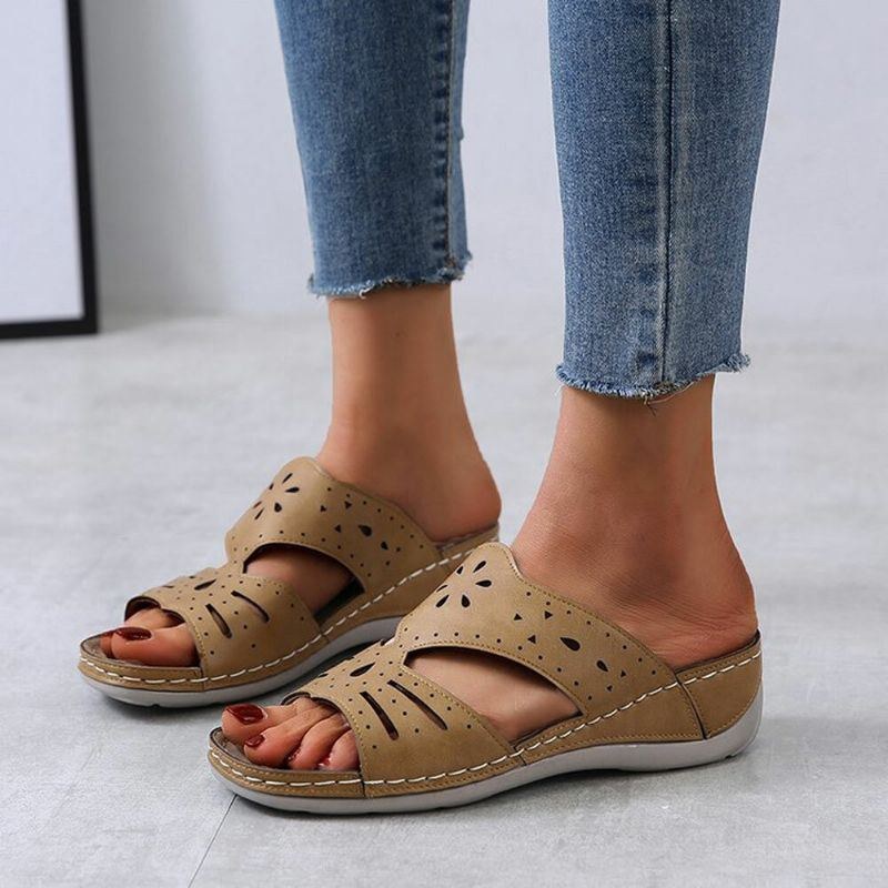 Dam Hollow Comfy Halkfri Casual Slip On Wedges-sandaler