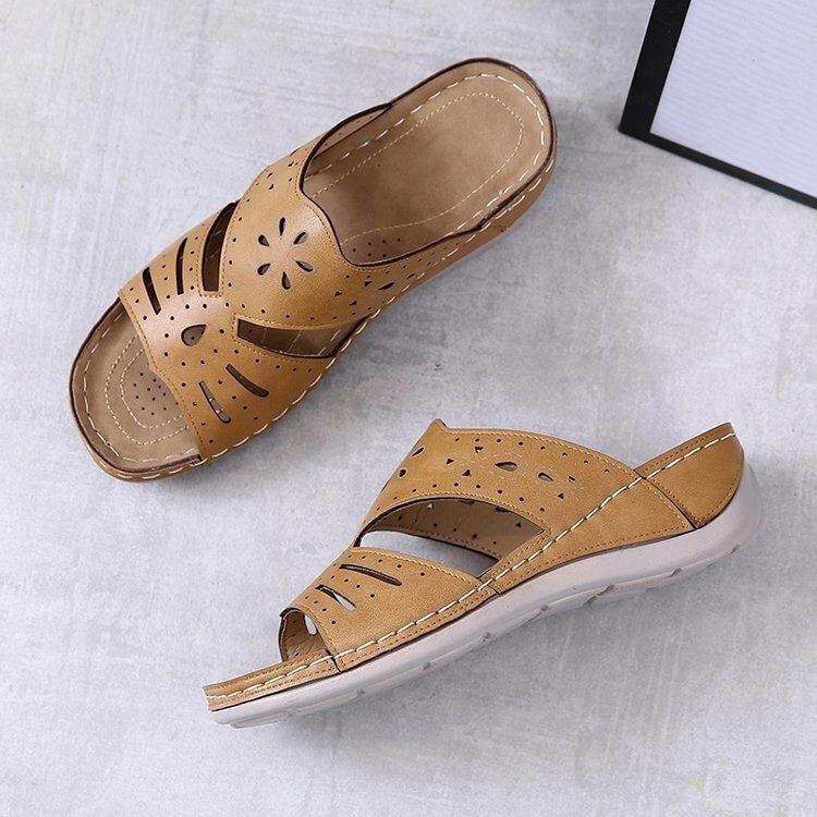 Dam Hollow Comfy Halkfri Casual Slip On Wedges-sandaler