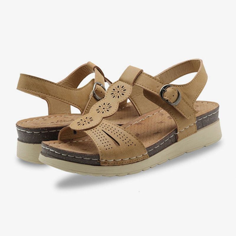 Dam Hollow Out Andas Öppen Tåspänne Casual Summer Wedge Sandaler