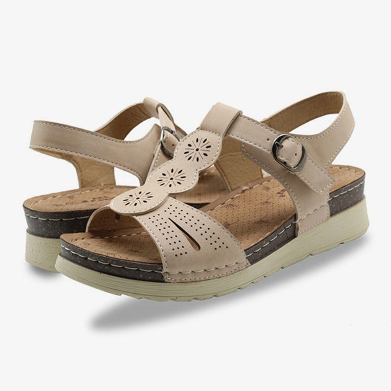 Dam Hollow Out Andas Öppen Tåspänne Casual Summer Wedge Sandaler