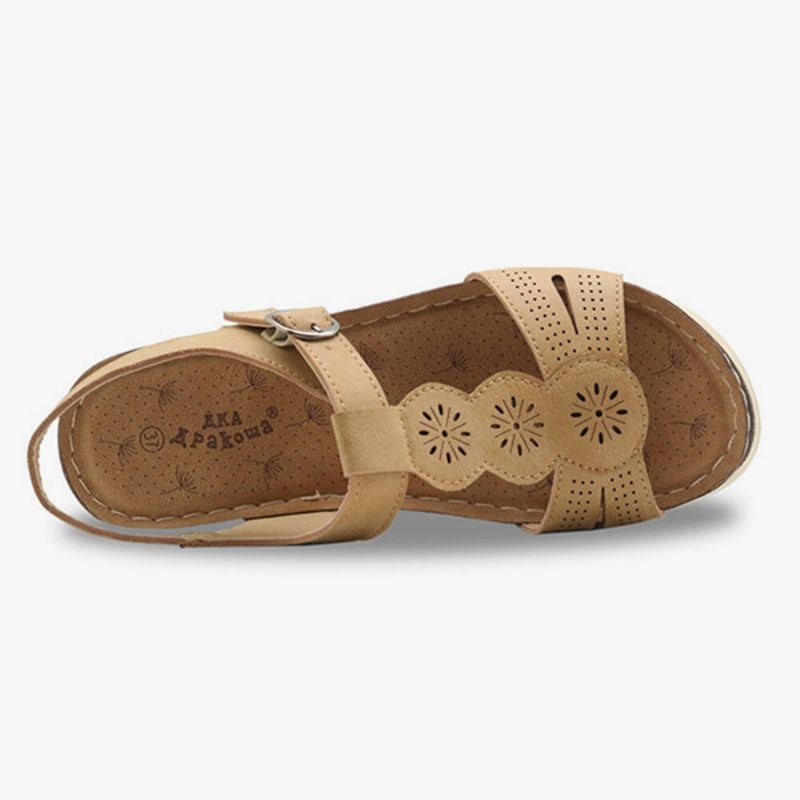 Dam Hollow Out Andas Öppen Tåspänne Casual Summer Wedge Sandaler