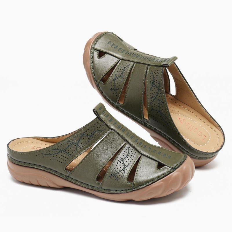 Dam Hollow Out Bekväm Rund Tå Slip On Summer Casual Sandaler