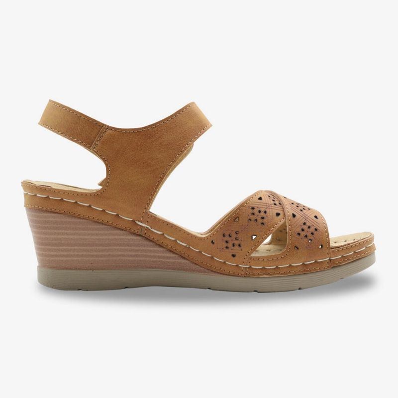 Dam Hollow Out Open Toe Spänne Casual Summer Wedge Sandaler