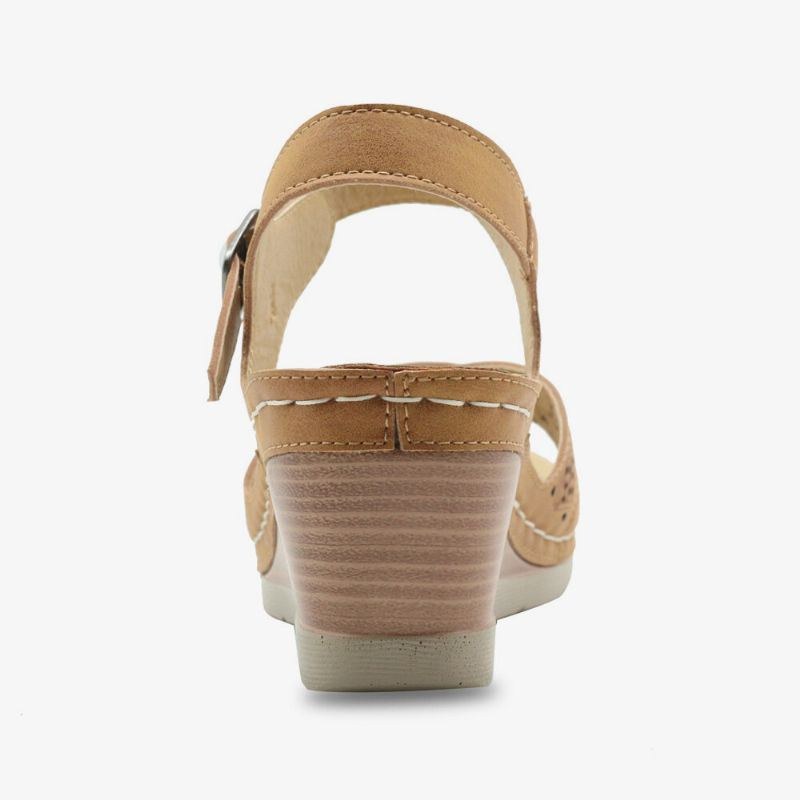 Dam Hollow Out Open Toe Spänne Casual Summer Wedge Sandaler