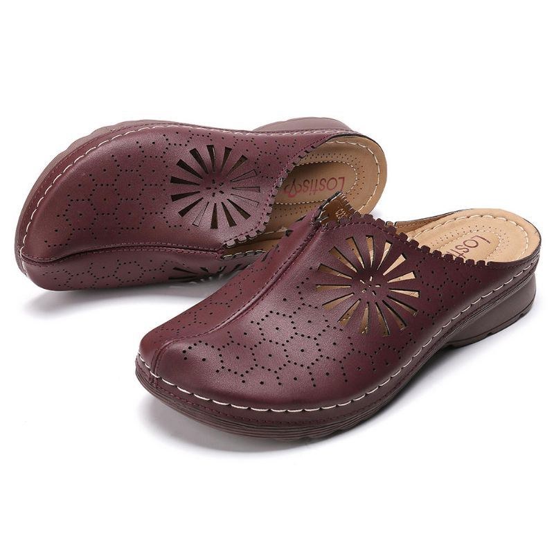 Dam Ihåliga Ventilerande Slip On Comfy Flat Sandaler